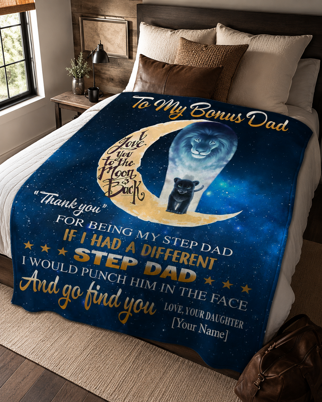 Bonus Dad Blanket, Father's Day Gift for Stepdad