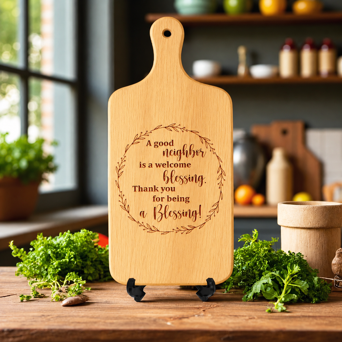 Engraved Neighbor Cutting Board, Thank You Housewarming Gift