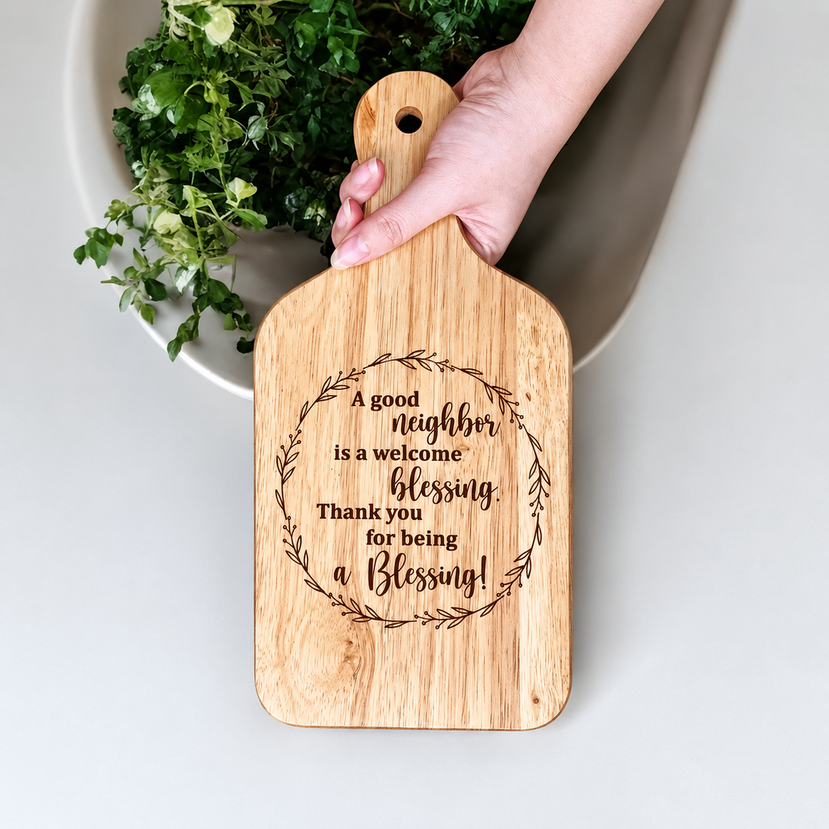 Engraved Neighbor Cutting Board, Thank You Housewarming Gift