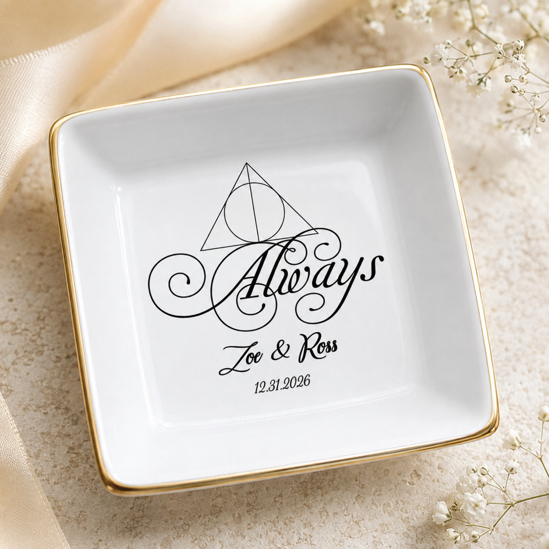 Magical Always Couple Ring Dish, Personalized Wedding Gift