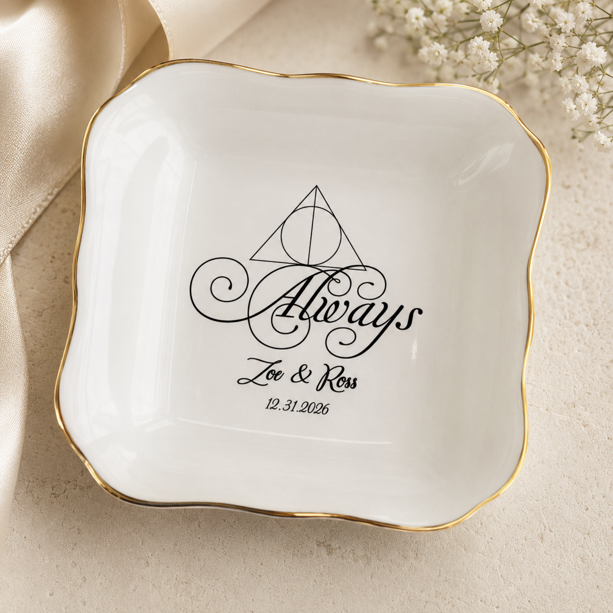 Magical Always Couple Ring Dish, Personalized Wedding Gift