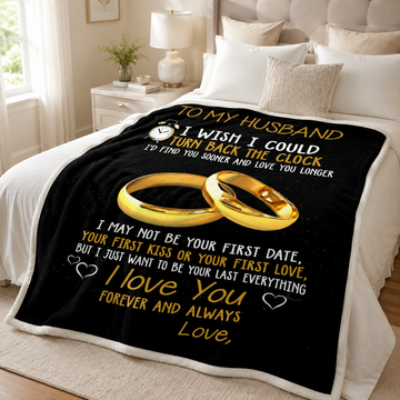 Personalized Husband Blanket, Romantic Love Quote Gift for Husband