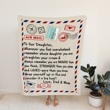 Personalized Daughter Blanket with Custom Name, To Our Daughter Letter Blanket