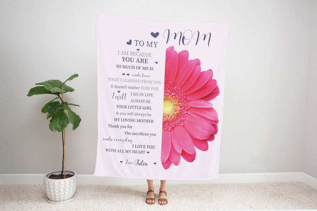 Personalized Mom Blanket, Mother of the Bride Gift with Custom Name