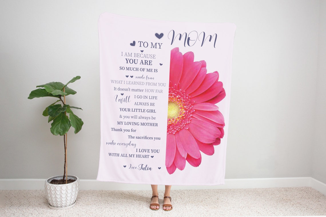 Personalized Mom Blanket, Mother of the Bride Gift with Custom Name