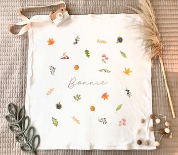 Personalized Wildflower Baby Blanket, Custom Name Floral Blanket
