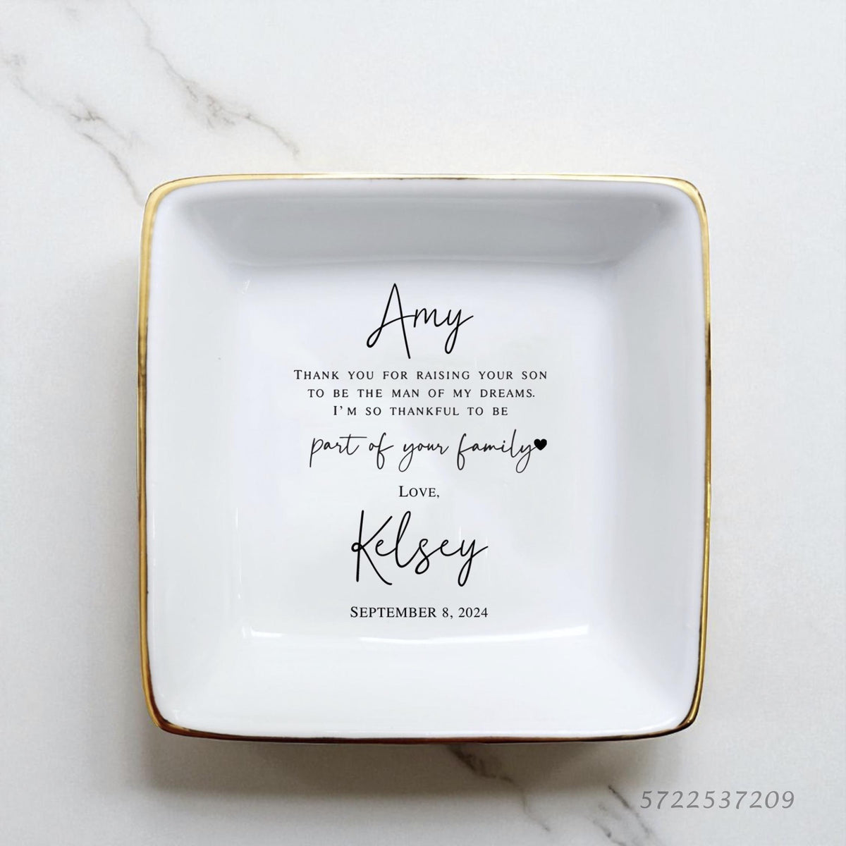 Personalized Mother In Law Ring Dish, Mother of the Groom Gift from Bride, Wedding Keepsake