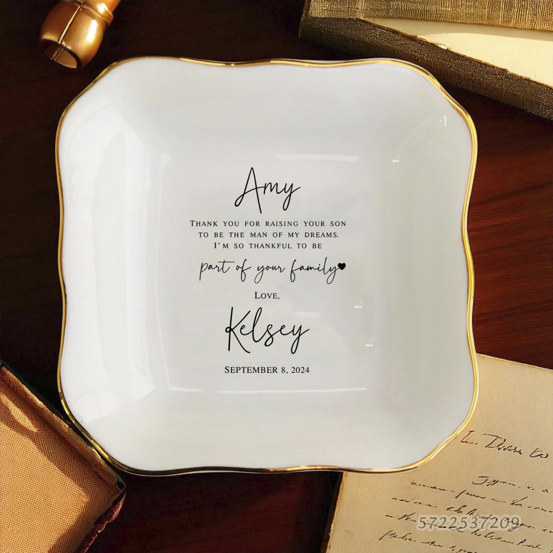 Personalized Mother In Law Ring Dish, Mother of the Groom Gift from Bride, Wedding Keepsake