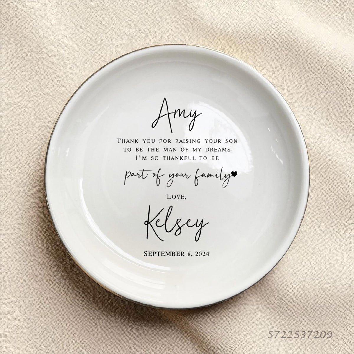 Personalized Mother In Law Ring Dish, Mother of the Groom Gift from Bride, Wedding Keepsake