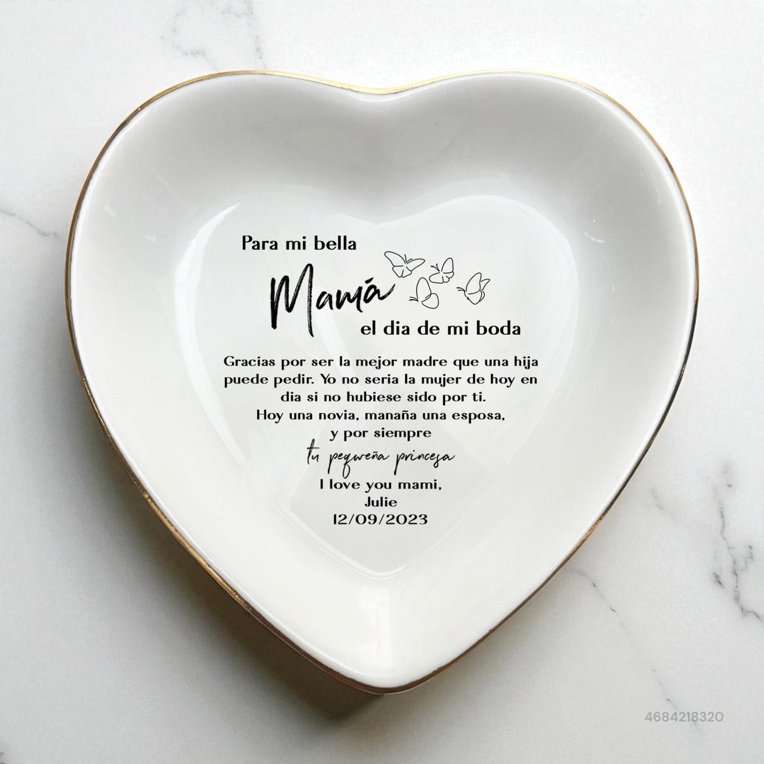 Thank You Mom Ring Dish, Spanish Mother of the Bride Gifts, Regalo Mama Novia