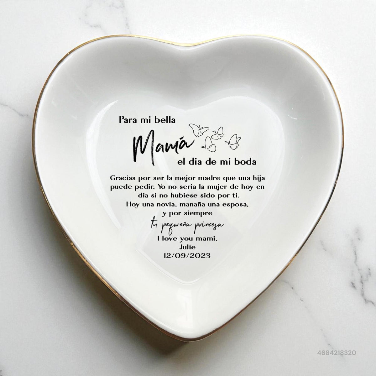 Thank You Mom Ring Dish, Spanish Mother of the Bride Gifts, Regalo Mama Novia