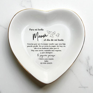 Thank You Mom Ring Dish, Spanish Mother of the Bride Gifts, Regalo Mama Novia