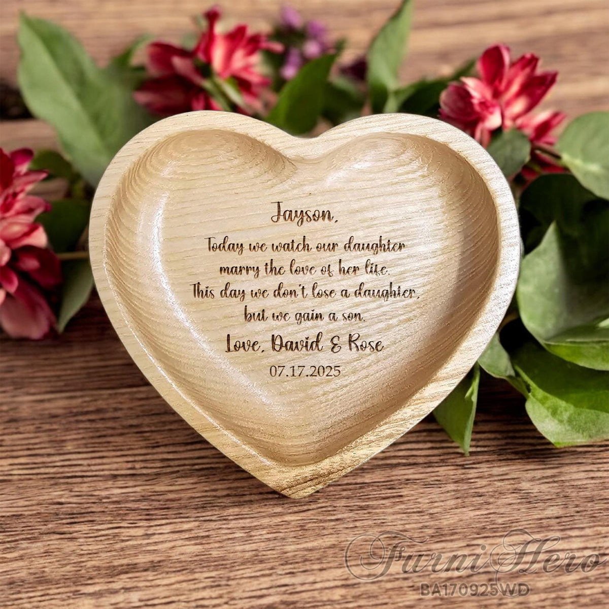 Personalized Wedding Ring Dish, Son In Law Gift From Parents of The Bride