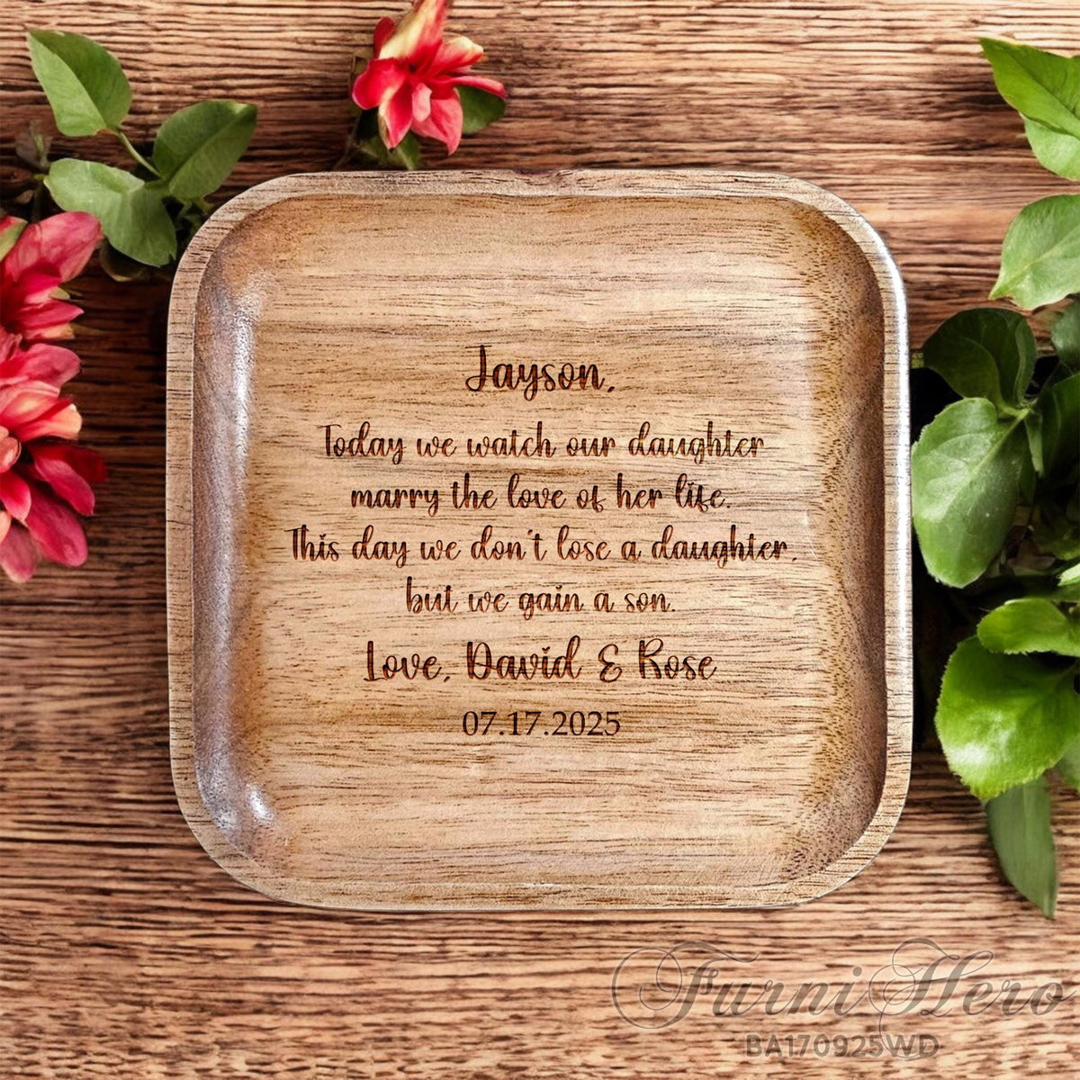 Personalized Wedding Ring Dish, Son In Law Gift From Parents of The Bride