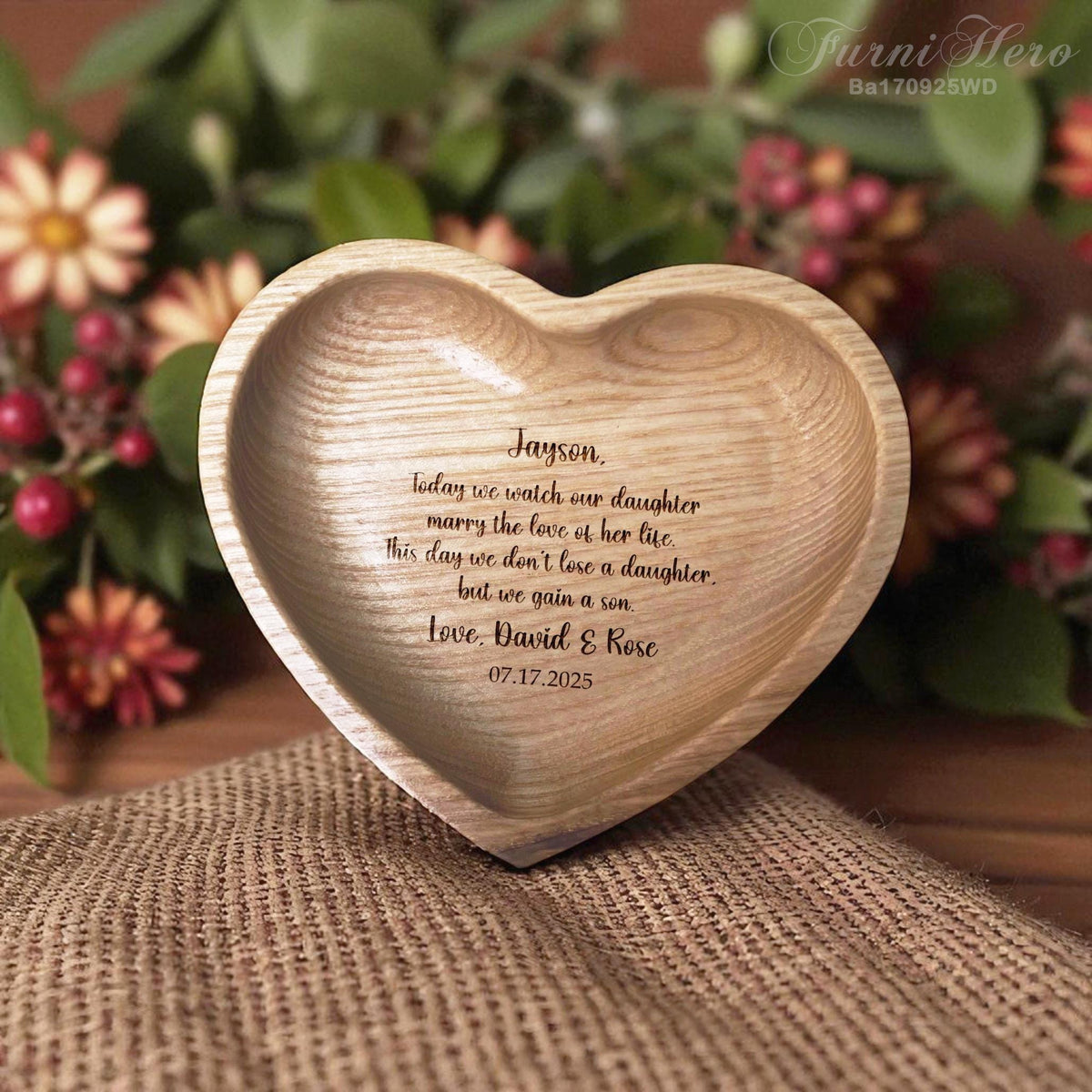 Personalized Wedding Ring Dish, Son In Law Gift From Parents of The Bride