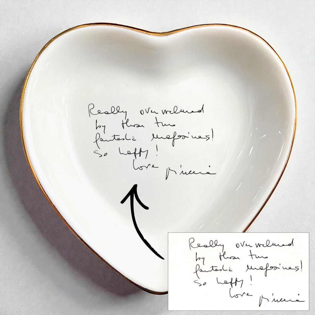 Personalized Handwriting Ceramic Ring Dish, Six Shapes