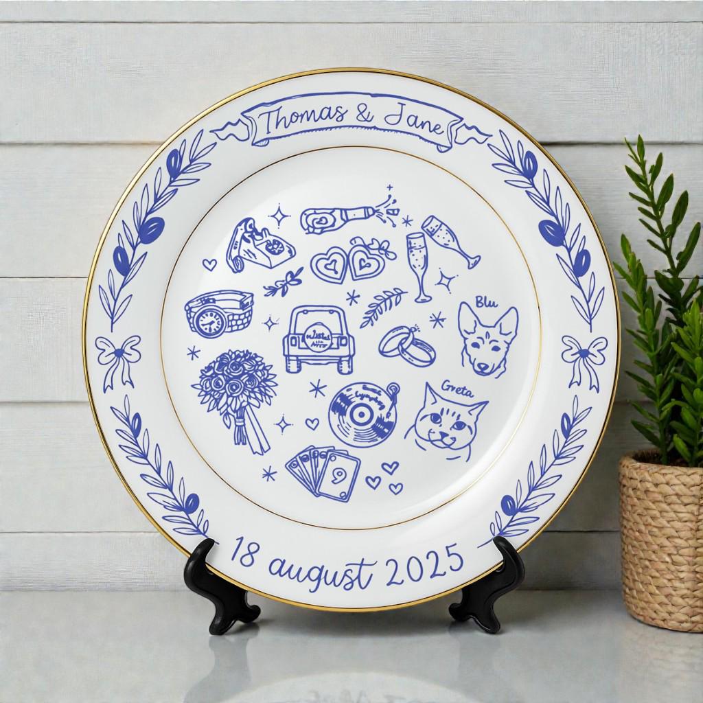 Personalized Family Recipe Porcelain Platter for Newlyweds