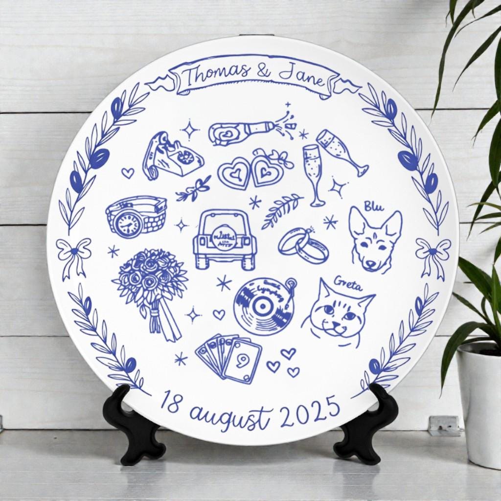 Personalized Family Recipe Porcelain Platter for Newlyweds