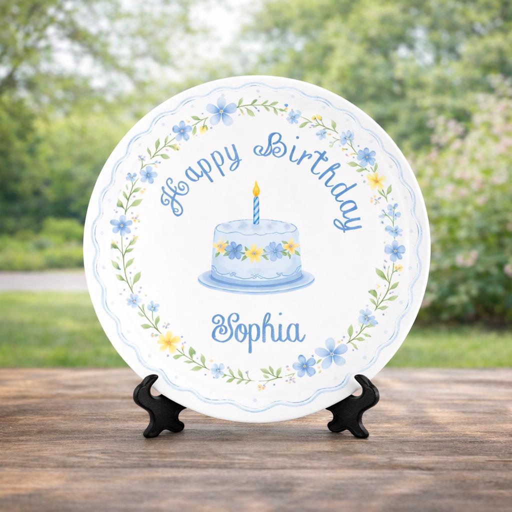Personalized Hand-Painted Birthday Ceramic Plate