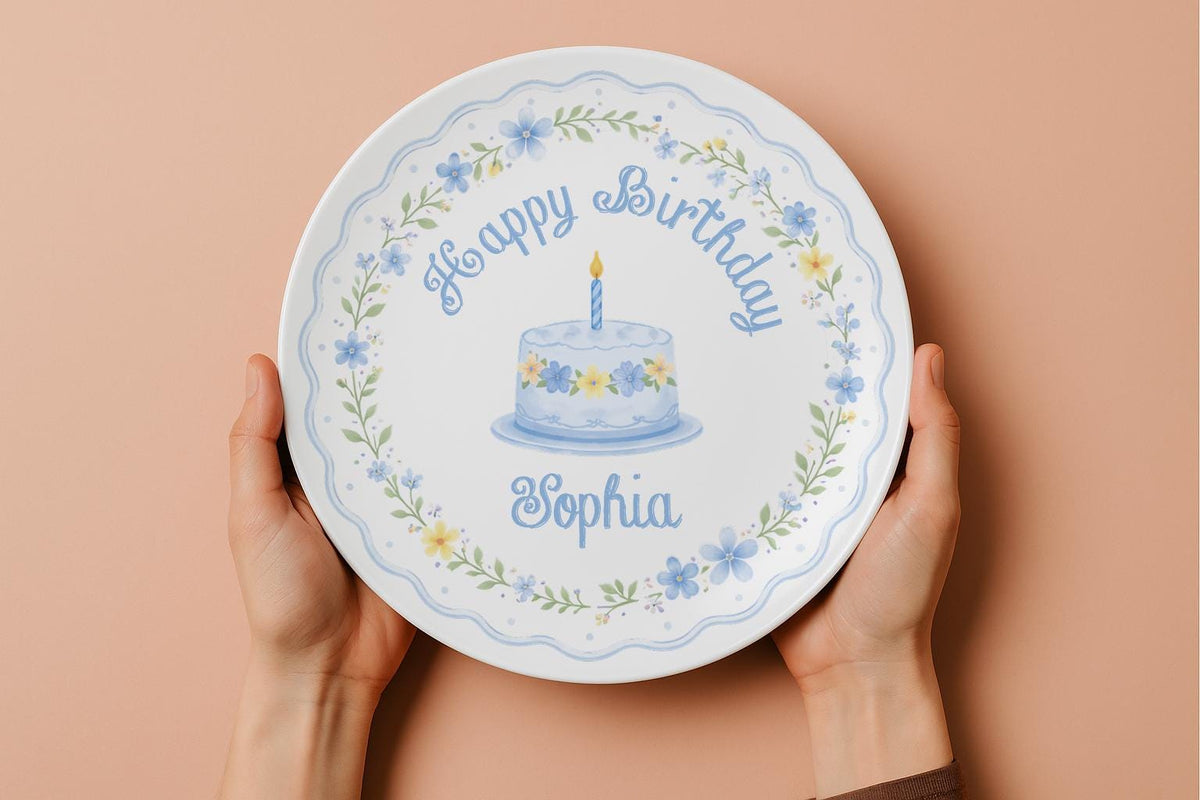 Personalized Hand-Painted Birthday Ceramic Plate