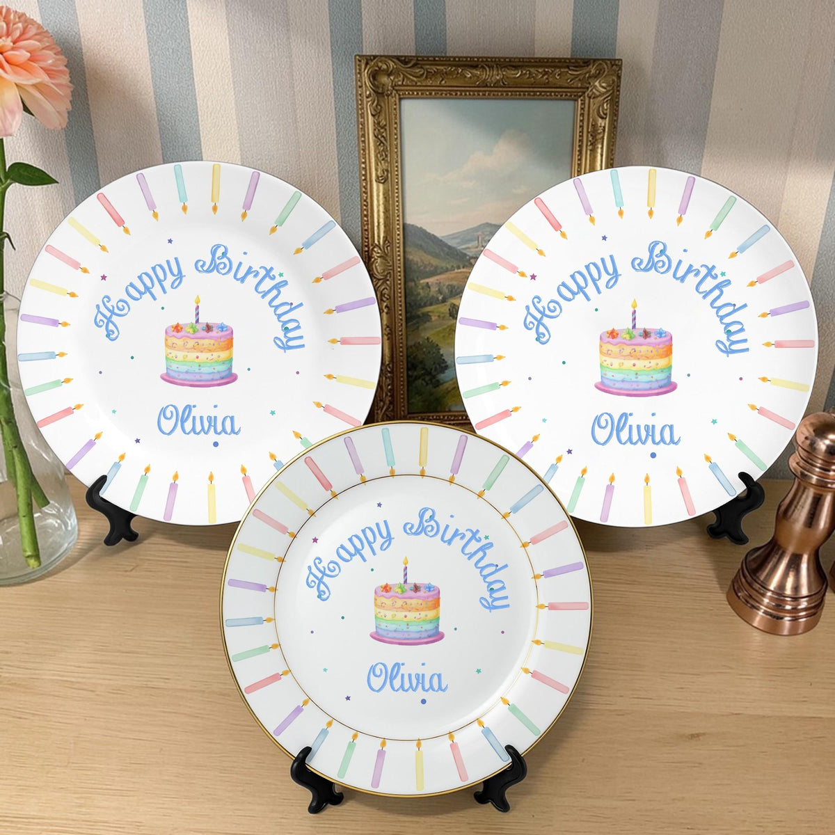 Personalized Birthday Ceramic Plate with Custom Name