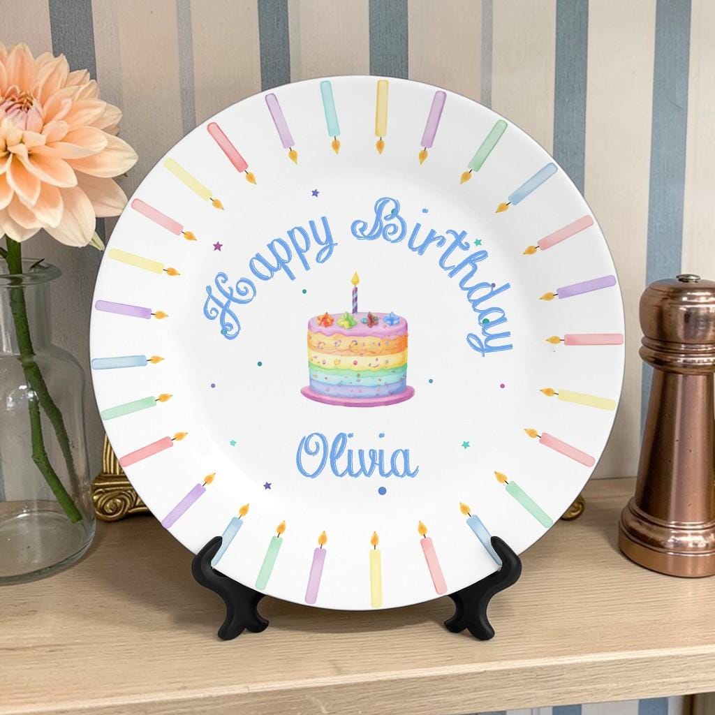 Personalized Birthday Ceramic Plate with Custom Name