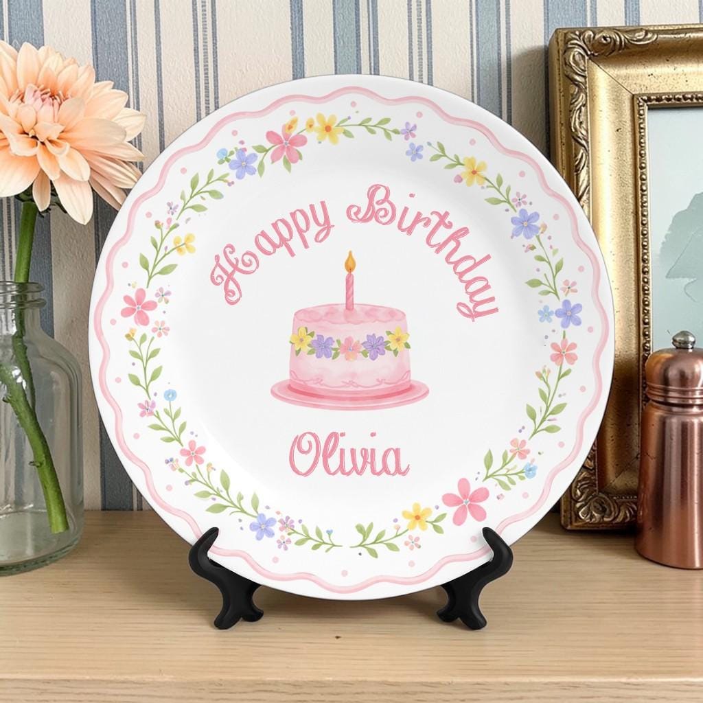Personalized Hand-Painted Birthday Ceramic Plate