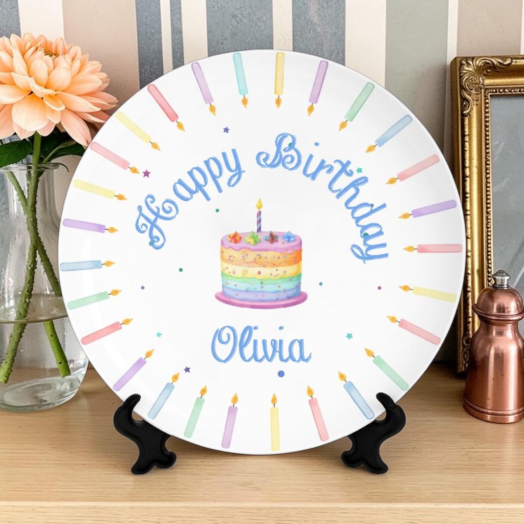 Personalized Birthday Ceramic Plate with Custom Name