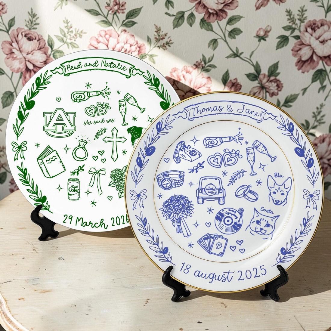 Personalized Family Recipe Porcelain Platter for Newlyweds