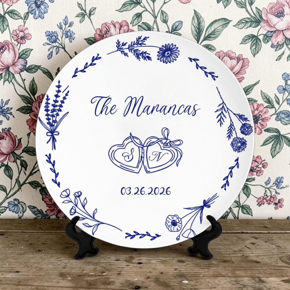 Personalized Anniversary Porcelain Platter with Ring Dish Option