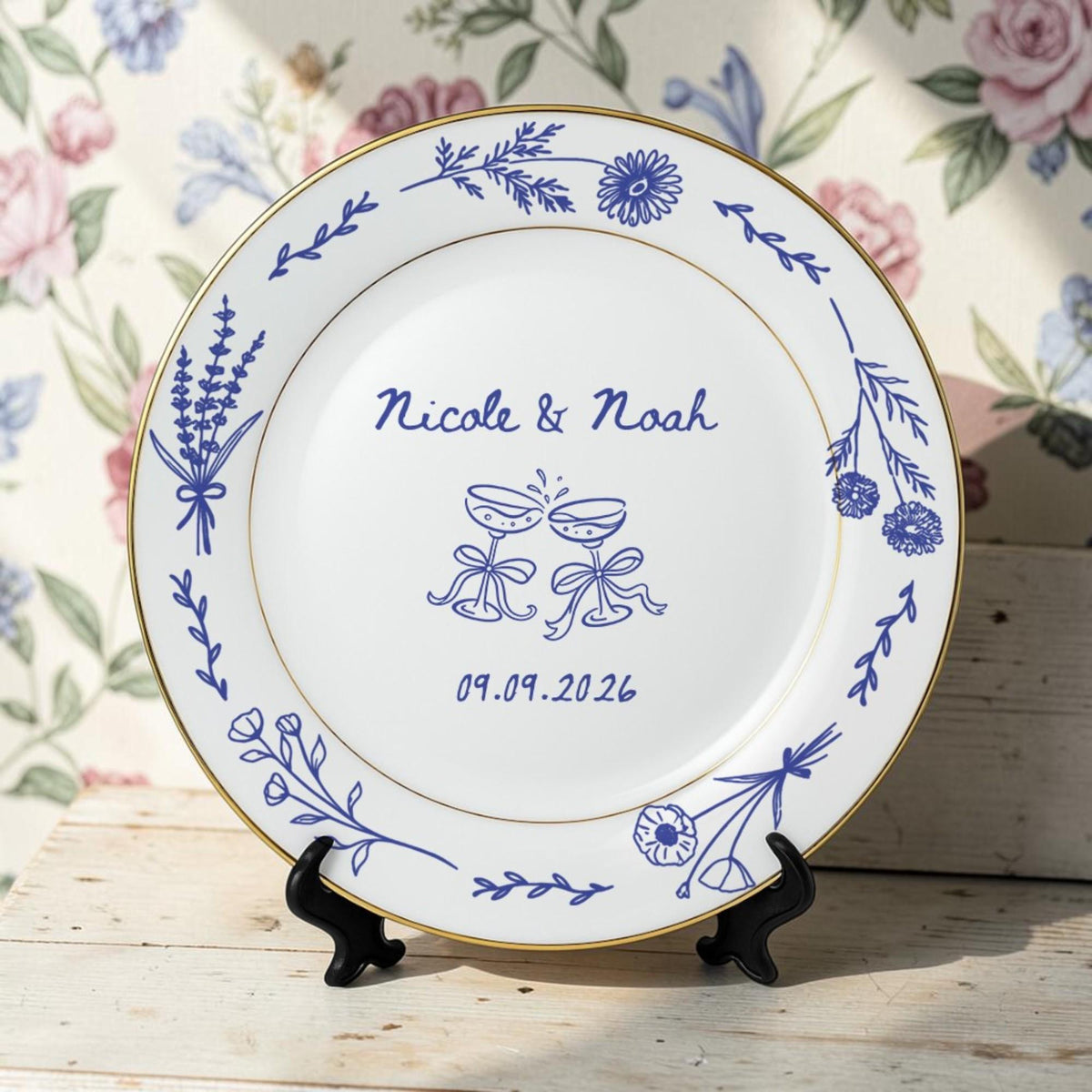 Personalized Anniversary Porcelain Platter, New Home Gift