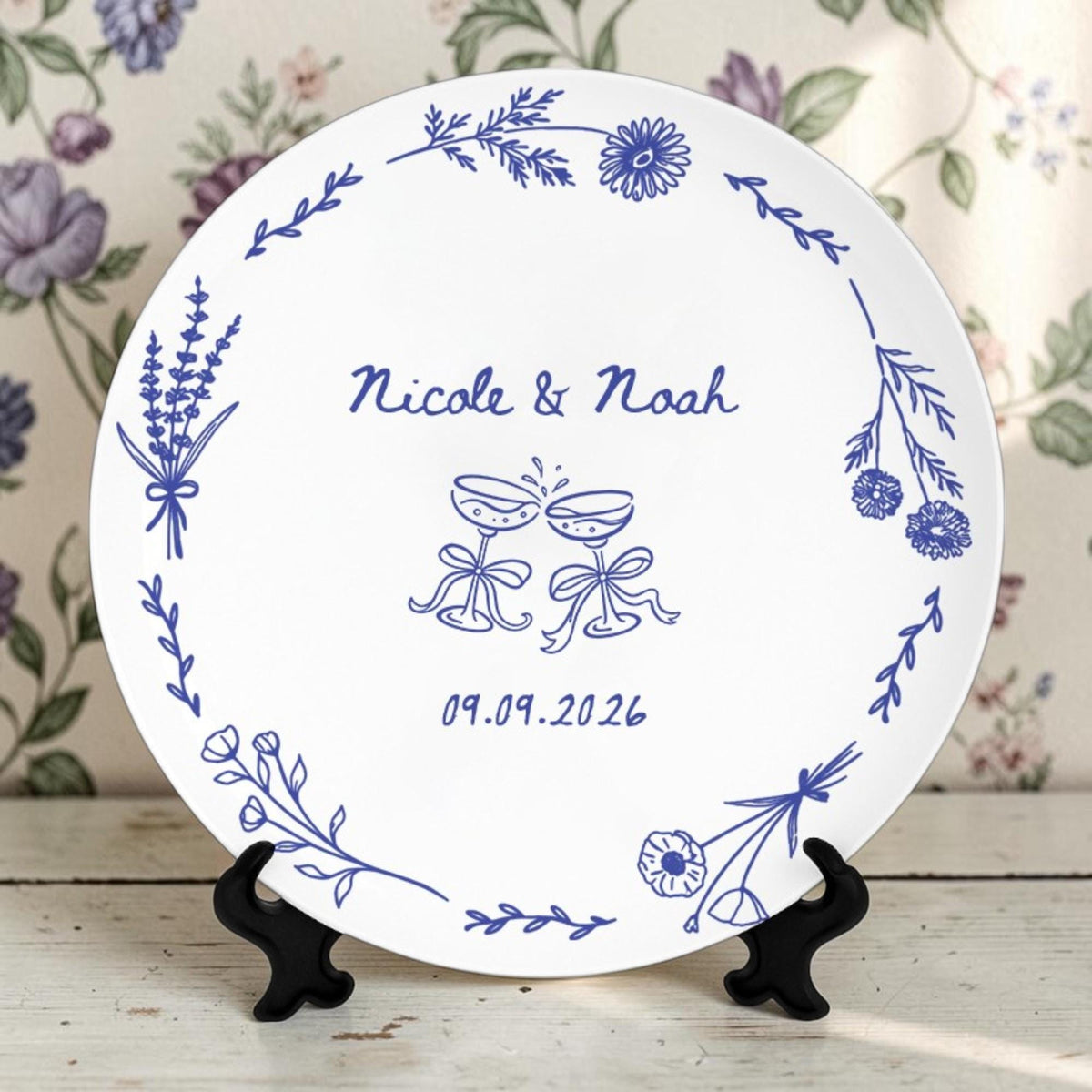 Personalized Anniversary Porcelain Platter, New Home Gift