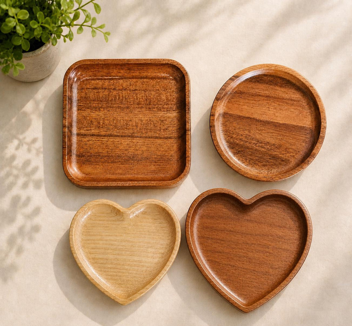 Personalized Wooden Ring Dish - Custom Names Date Wedding & Engagement Keepsake Trinket Tray