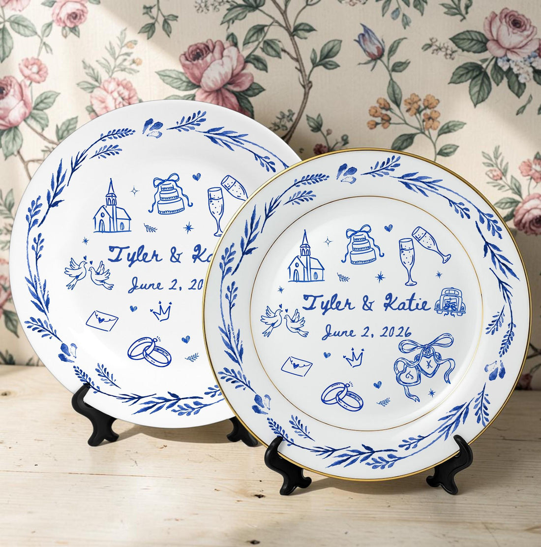 Personalized Wedding Porcelain Platter, New Home & Anniversary Gift