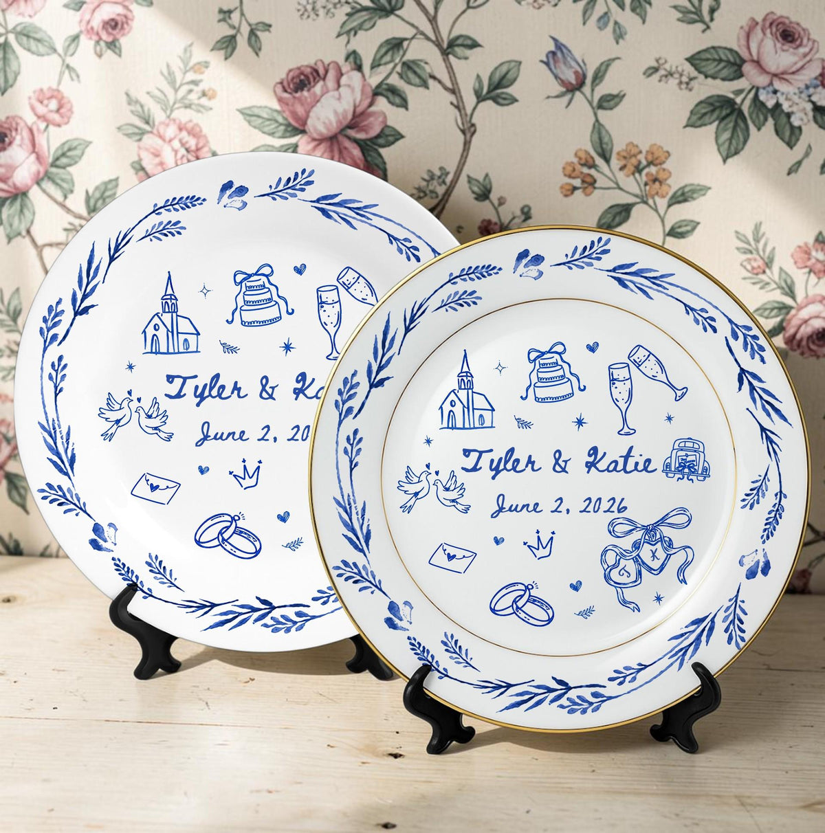Personalized Wedding Porcelain Platter, New Home & Anniversary Gift