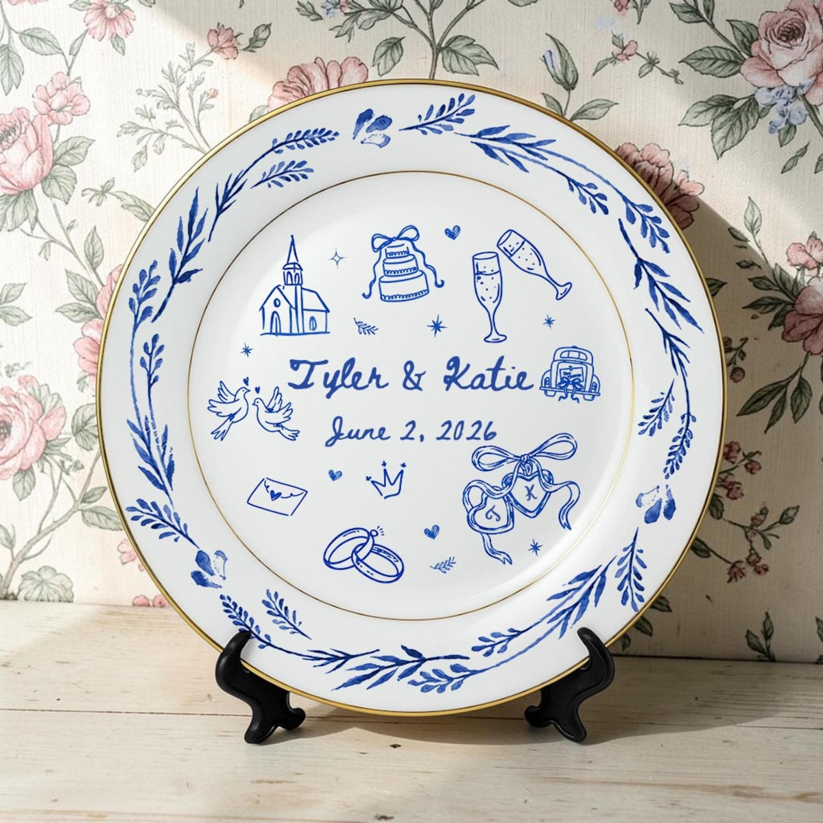 Personalized Wedding Porcelain Platter, New Home & Anniversary Gift