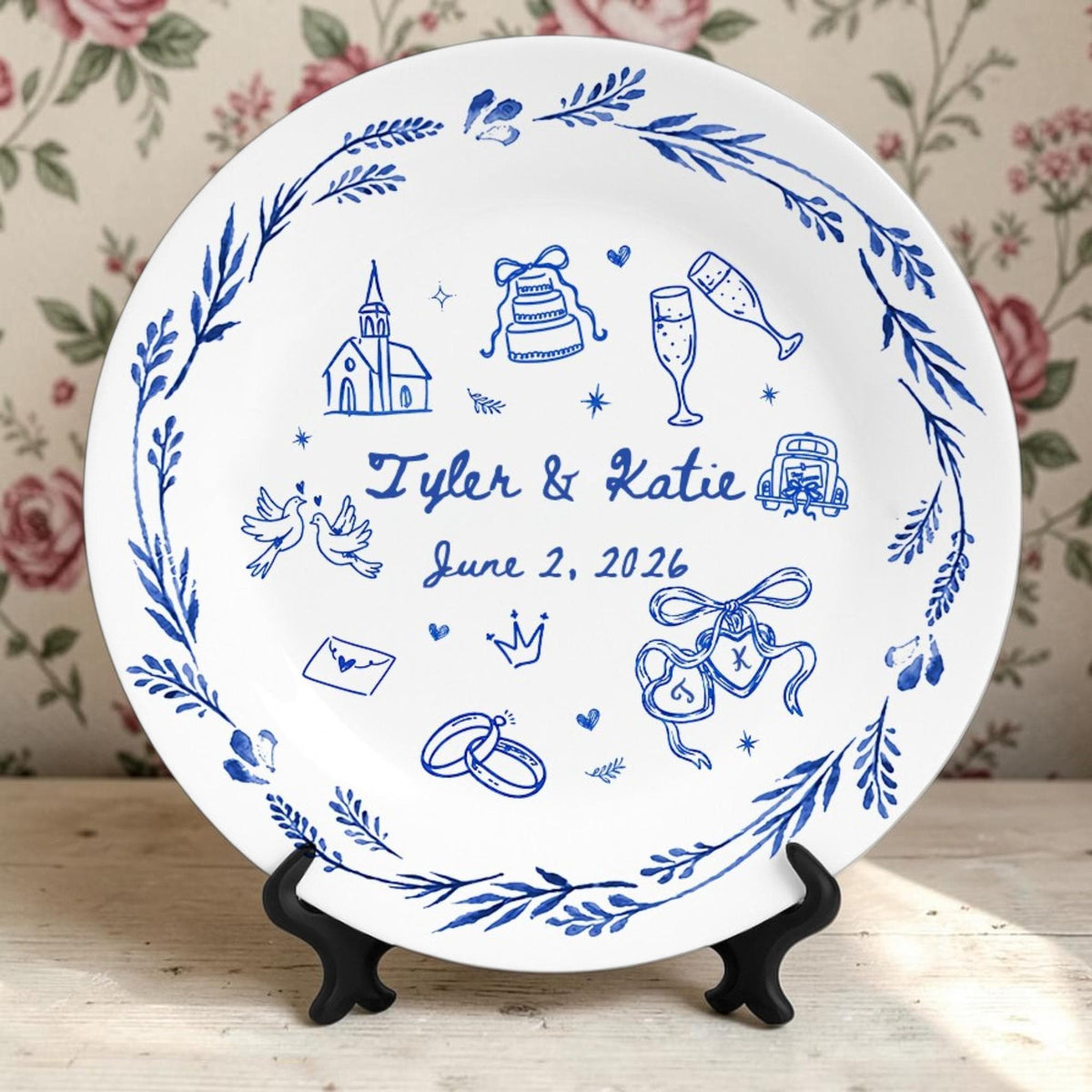 Personalized Wedding Porcelain Platter, New Home & Anniversary Gift