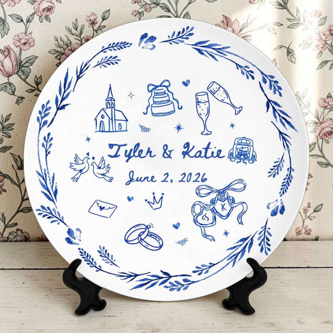 Personalized Wedding Porcelain Platter, New Home & Anniversary Gift