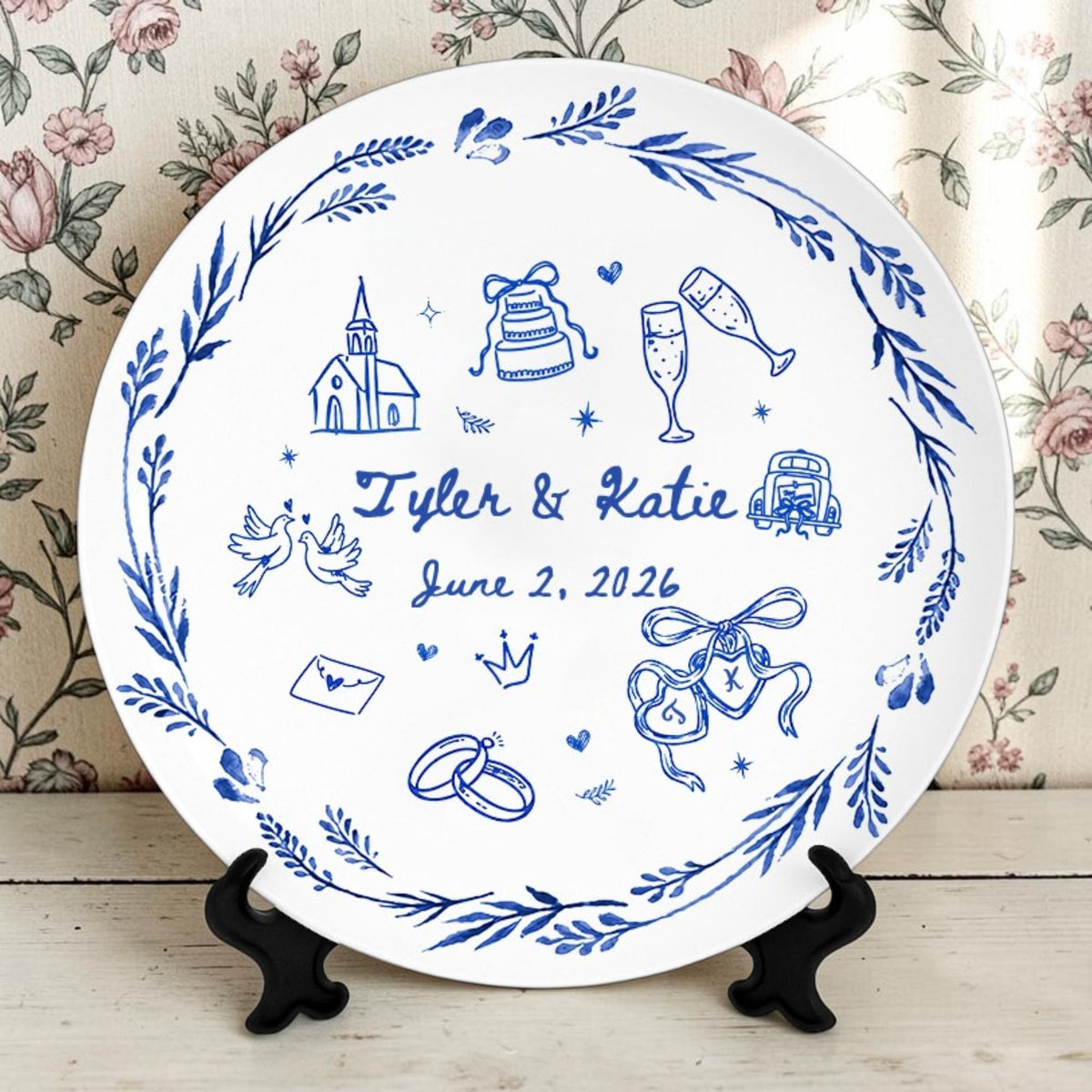 Personalized Wedding Porcelain Platter, New Home & Anniversary Gift