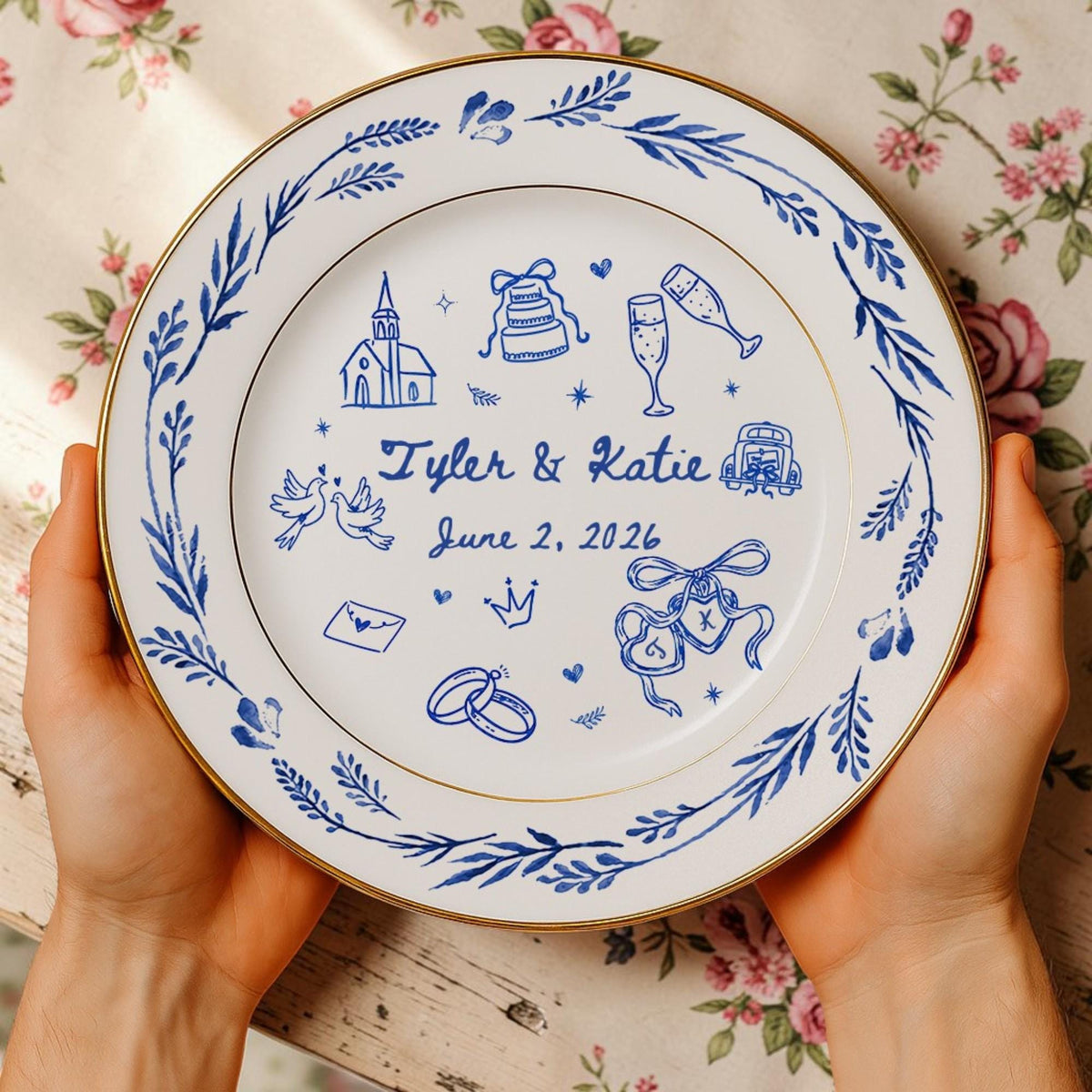 Personalized Wedding Porcelain Platter, New Home & Anniversary Gift