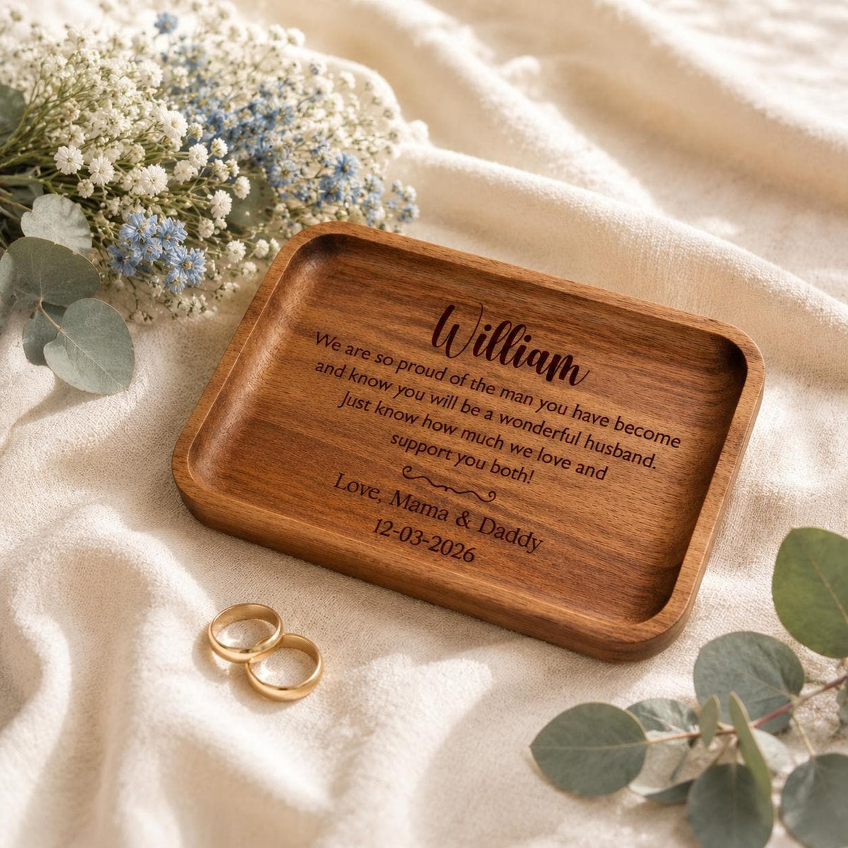 Personalized Wooden Valet Tray for Future Son-in-Law