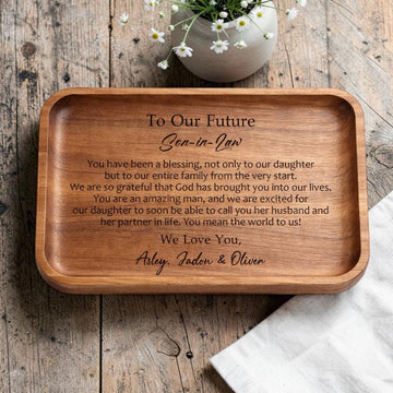 To Our Future Son-in-Law Wooden Valet Tray