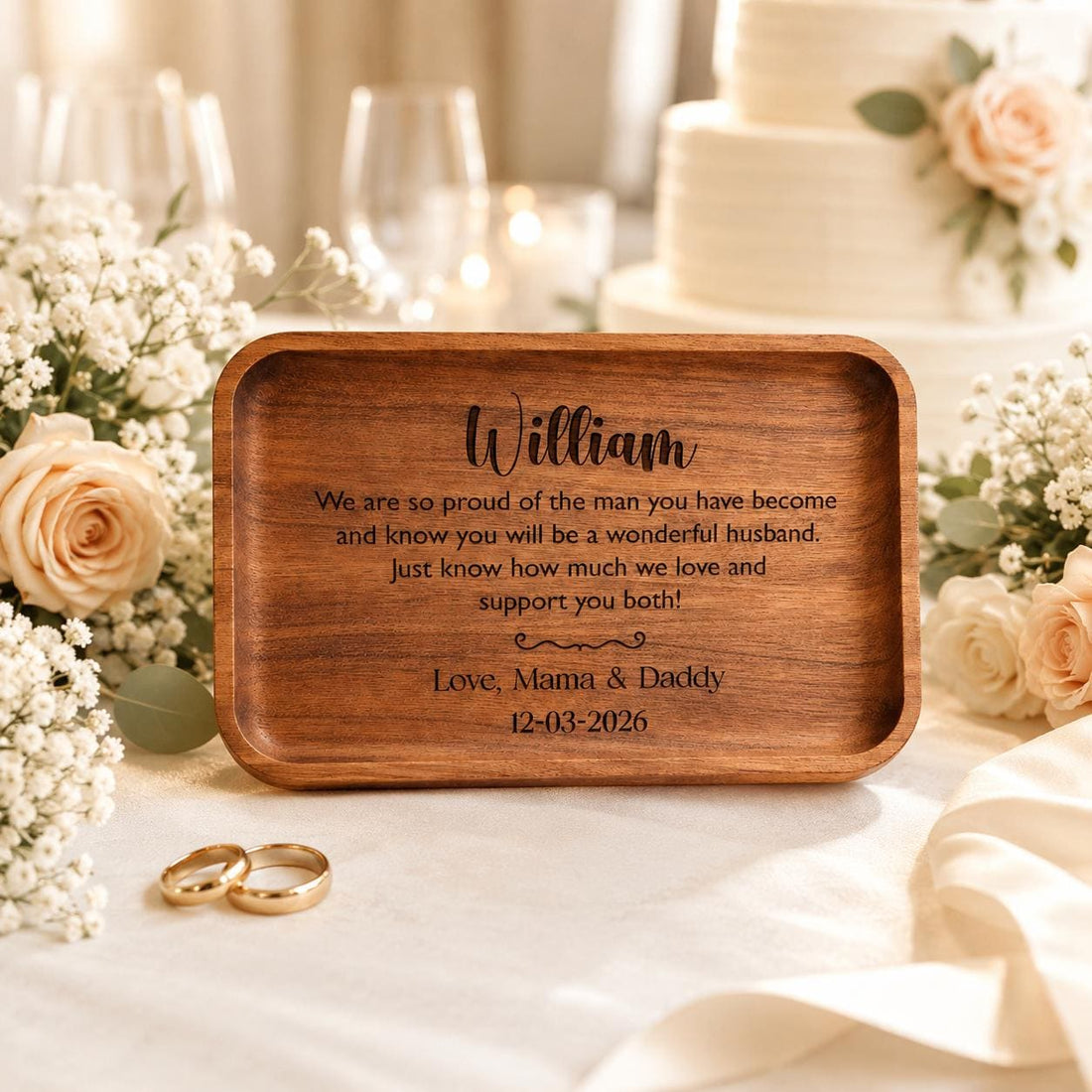 Personalized Wooden Valet Tray for Future Son-in-Law