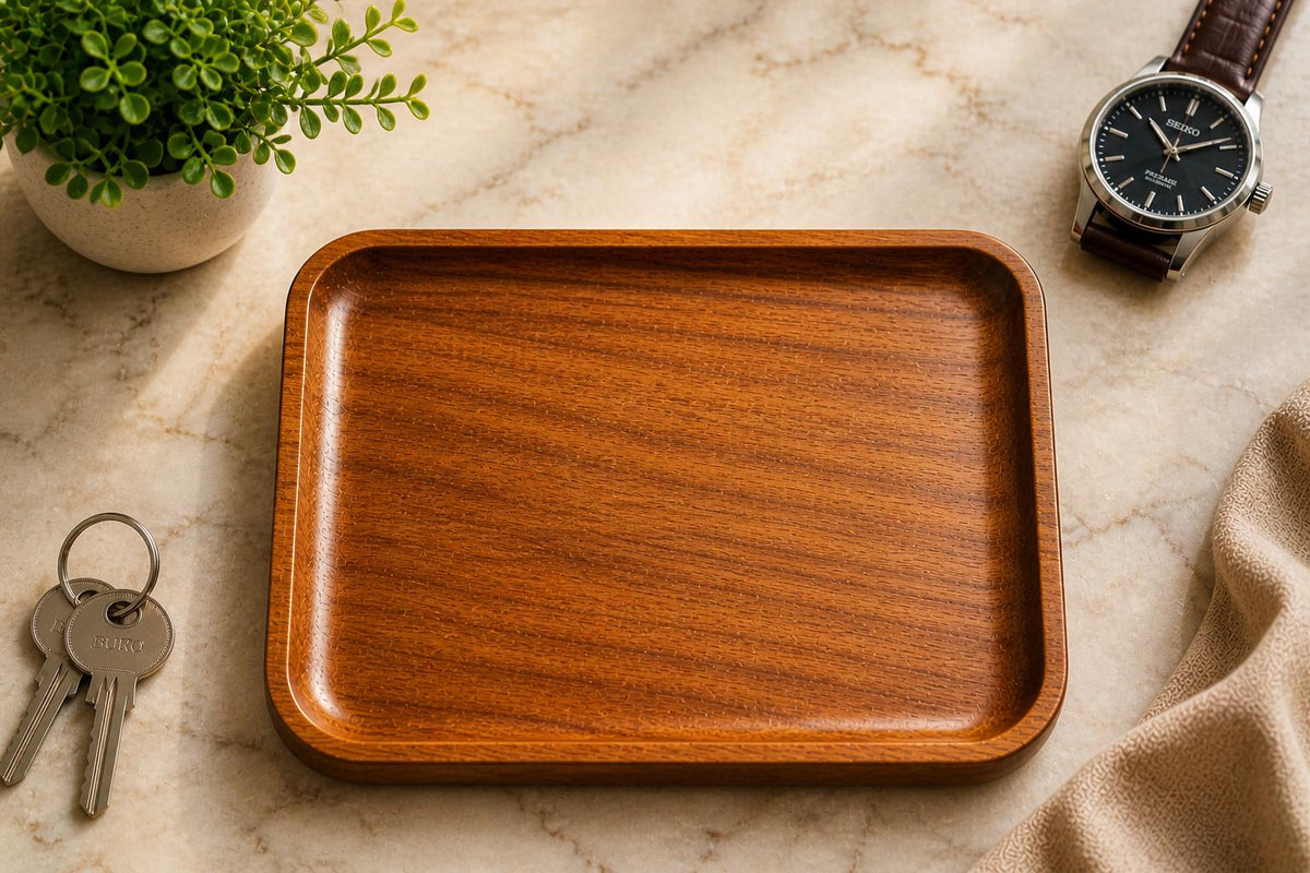 Personalized Dad's Things Wooden Valet Tray - Custom Engraved Dad Catchall Organizer