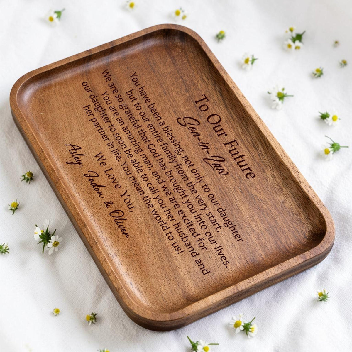 To Our Future Son-in-Law Wooden Valet Tray