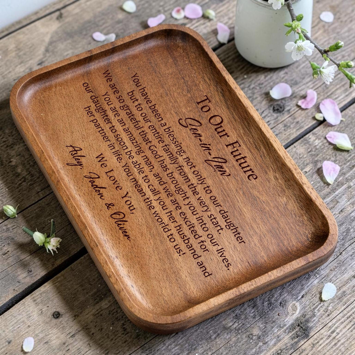 To Our Future Son-in-Law Wooden Valet Tray