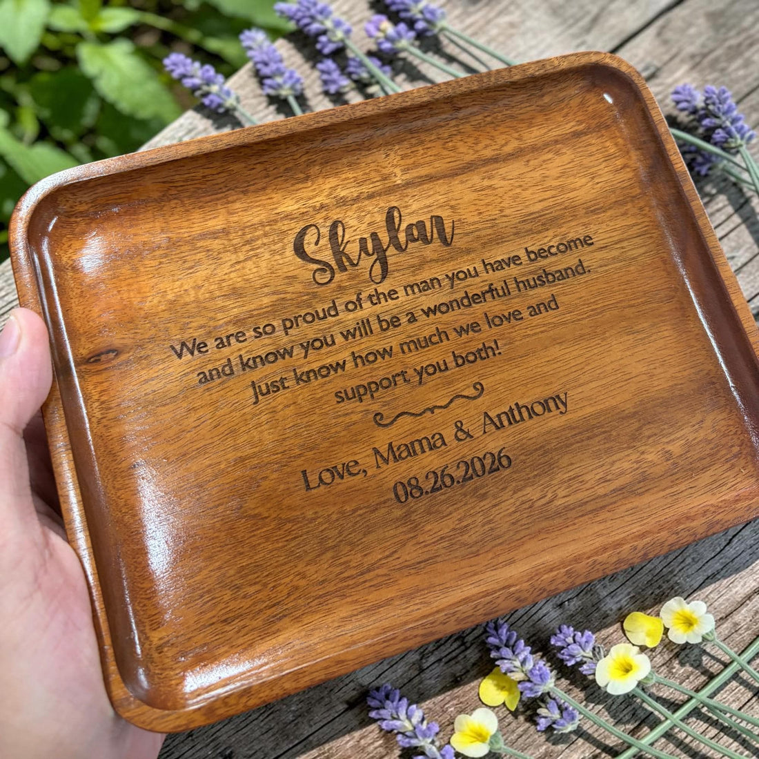 Personalized Wooden Valet Tray for Future Son-in-Law