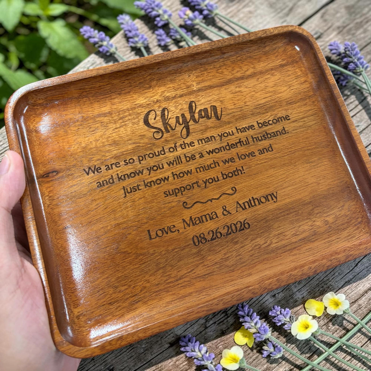 Personalized Wooden Valet Tray for Future Son-in-Law