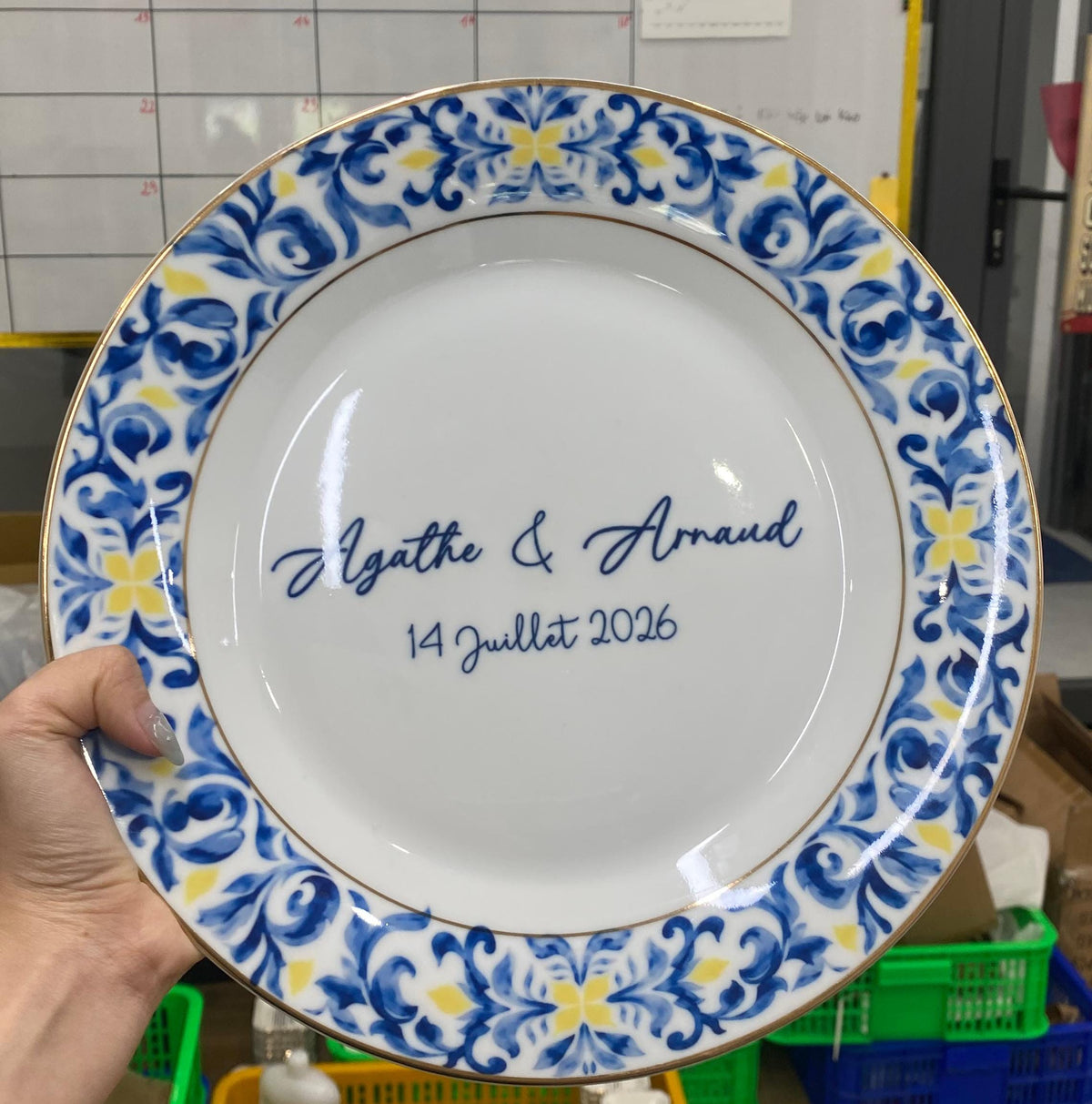 Personalized Wedding Porcelain Platter for Newlyweds