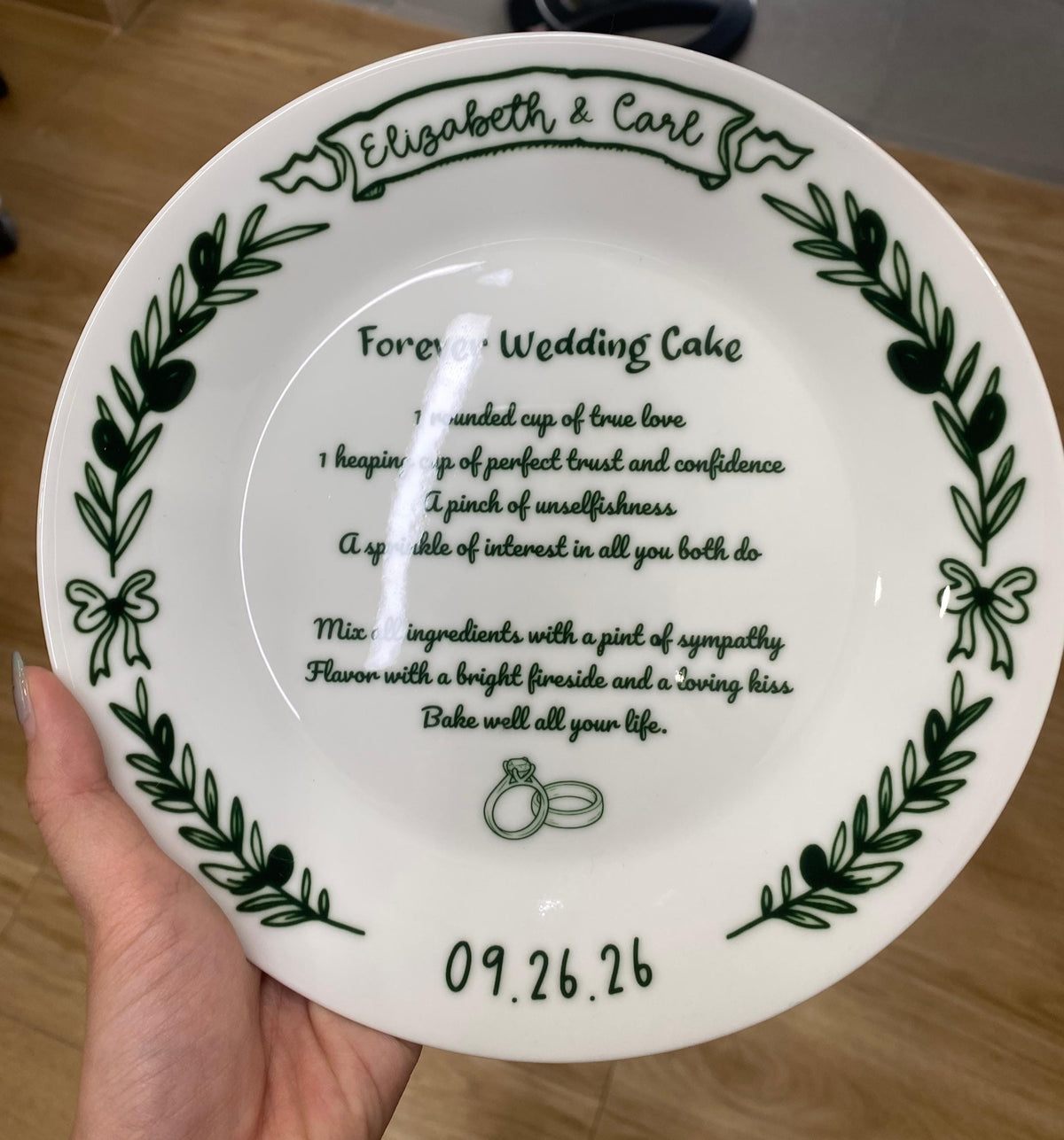 Personalized Family Recipe Porcelain Platter for Newlyweds